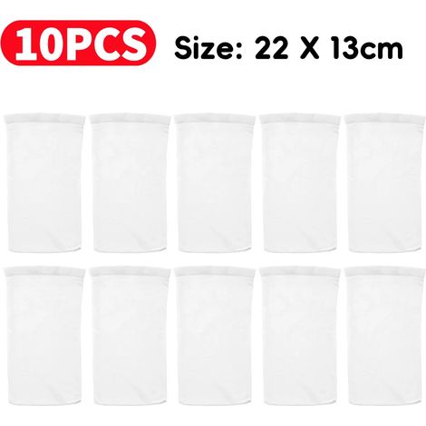 Accessoires de piscine (10 pièces B) Chaussettes de skimmer de filtration réutilisables avec cordon de serrage pour piscines enterrées et hors sol, idéales pour nettoyer les débris et les feuilles. (1/5)