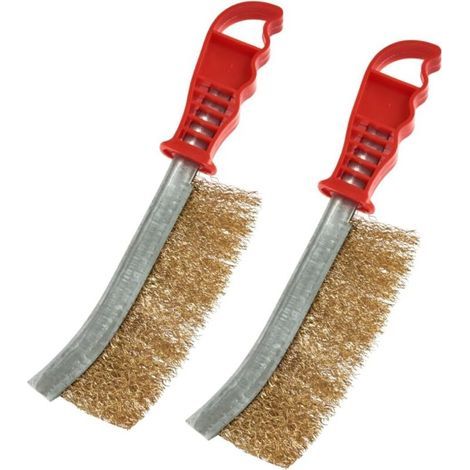 Drahtbürsten-Set, 2-teilige Drahtbürste, rostbeständige Handbürste, Hartdrahtbürste, Messingdrahtbürsten-Set zur Reinigung von Schweißnähten und Rost (1/5)