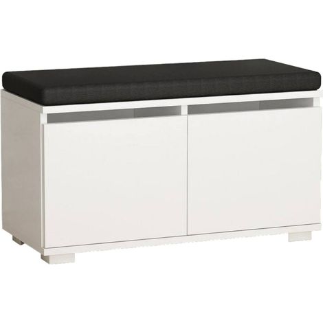 Schuhschrank Delphin, Schuhregal für 8 Paar, 1 Ablage, 2 Türen, 80x35x42h cm Weiß