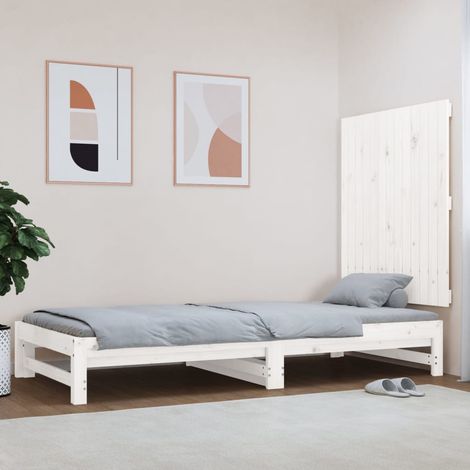 Tête de lit murale Armoire de tête de lit Blanc 82,5x3x90 cm Bois massif de pin 28405 (1/5)