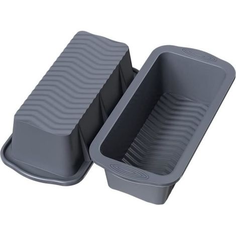Kuchenform, Silikon-Kuchenform, 2 Stück Mini-Rechteck-Kuchenform, Antihaft-Silikonform (21 x 9,5 x 6,5 cm) (1/4)