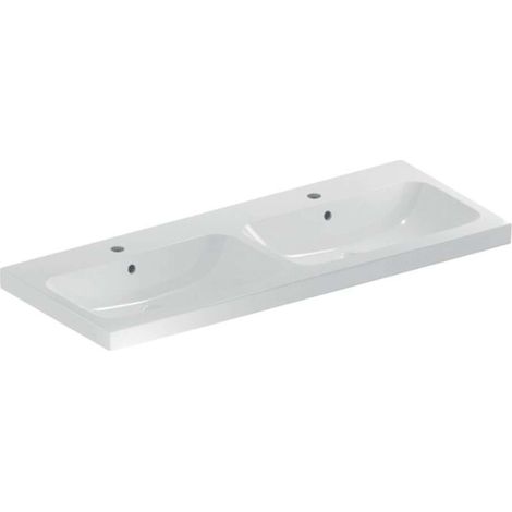 Geberit iCon Light lavabo double, 120 cm x 48 cm, avec 2 trous (1/2)