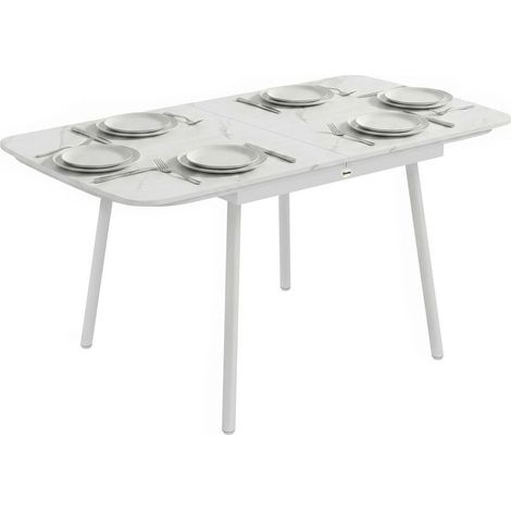 Table de jardin rectangulaire pour 6 personnes, 140 x 80 cm, plateau en composite bois-plastique. (1/5)