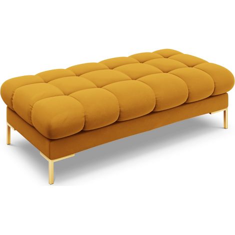 Banc 2 places en velours jaune (1/5)