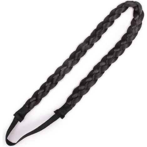 Bandeau Tresse - Cheveux Synthetiques - Pour Femme - Style Naturel - Noir Chatain Clair Ivoire - 1 Piece