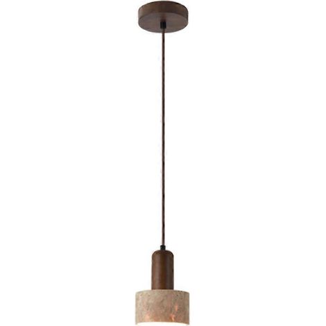 Suspension en travertin jaune 110-240V, style japonais wabi-sabi, lampe nordique idéale pour une table de chevet ou un restaurant. (1/5)