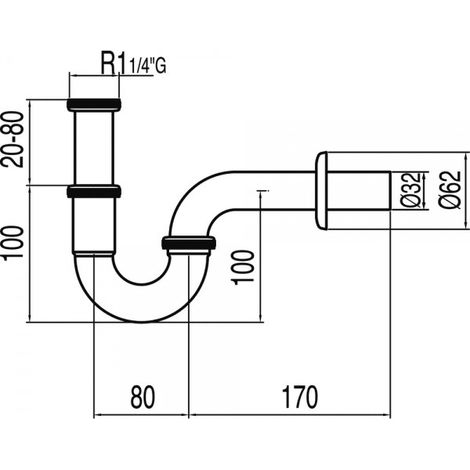 Siphon en S articulé pour lavabo - TRES 13463810 (1/2)