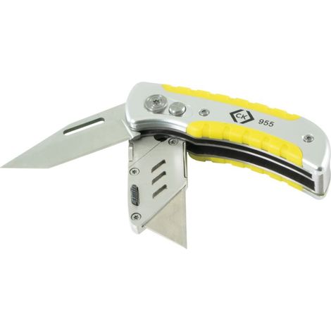 C.K Cutter plegable con hoja retráctil ergonómica de aluminio