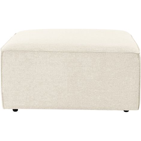 Hocker quadratisch modern aus Leinen 85x85cm Fora P - Wollweiß