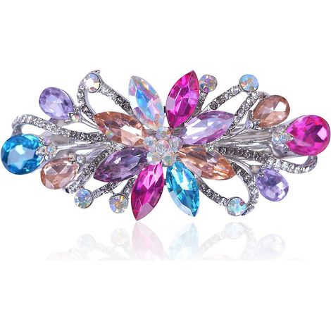 Épingle à cheveux de luxe ornée de strass (multicolore)