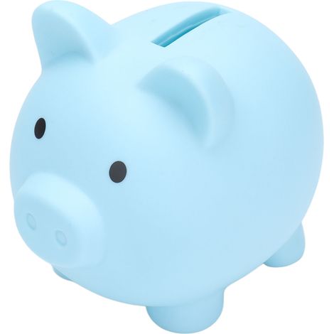 Tirelire en vinyle robuste et durable, motif cochon, pour pièces et billets, cadeau pour garçon ou fille, bleu