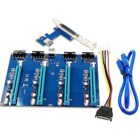 bis 4 Ports PCIE x1 auf 4 PCI-E x16 Erweiterungskit für Express Multiplier Hub