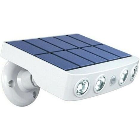 Projecteur solaire étanche et réglable avec détecteur de mouvement – ​​Panneau solaire haute qualité – 4 LED COB blanc froid 500 lumens IP65-AquaForge