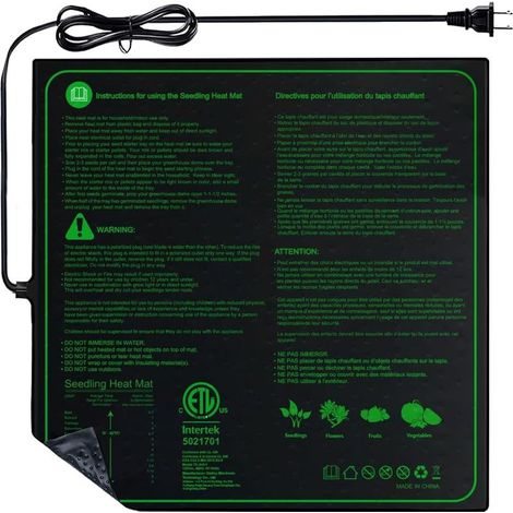 Tapis chauffant pour plantes, 50 × 52,5 cm, tapis chauffant pour germination des semis, tapis chauffant pour régulation de la température (1/5)