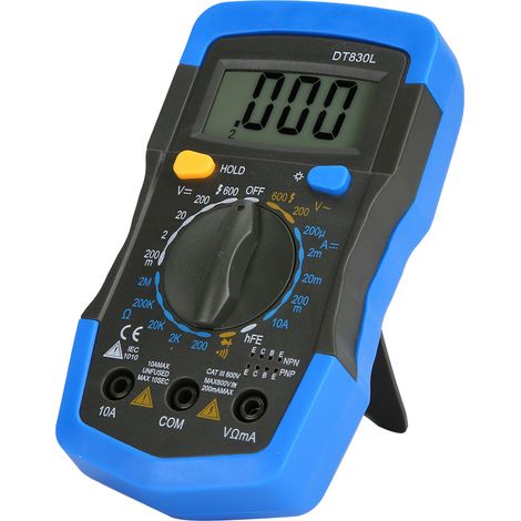 Multimètre numérique LCD portable DT830L - Testeur de tension courant AC/DC, pince ampèremètre mini manuel (1/4)