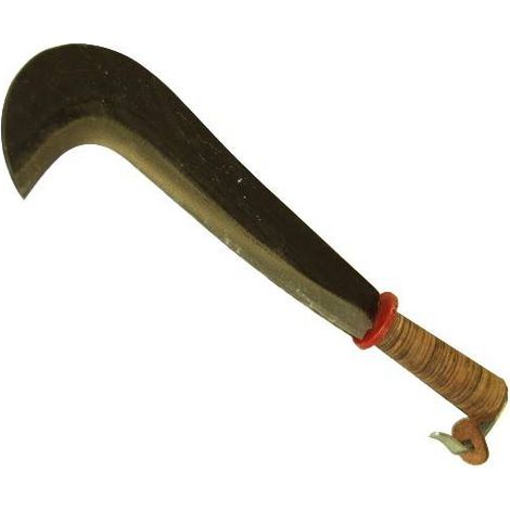 Roncola lunga con manico in cuoio