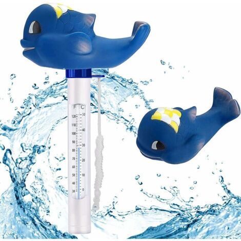Thermomètre pour piscine, Thermomètre Flottant de Piscine,avec Une Corde, Résistant aux Chocs pour Tous Les & piscines, Spas, Hot Tubs, Aquariums & Les Étangs du Poisson (requin) (1/5)