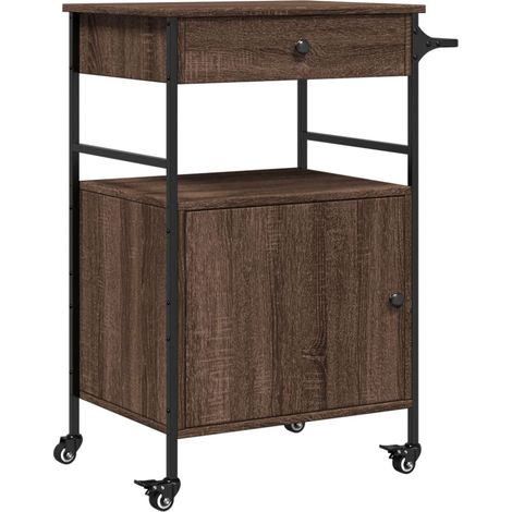 Maison Exclusive - Carrello Cucina Rovere Marrone 56x43x89,5 cm Legno Multistrato