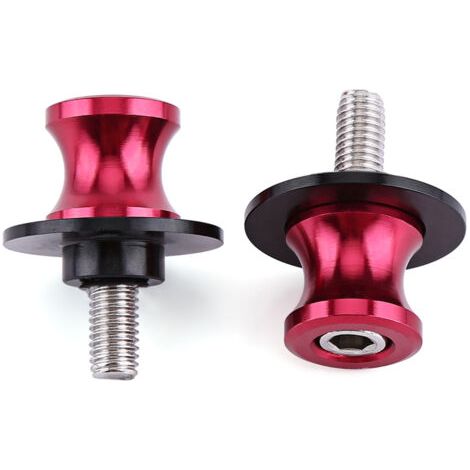 Tamponi per forcellone del cavalletto posteriore per moto, lavorati a CNC (10 mm, rossi)