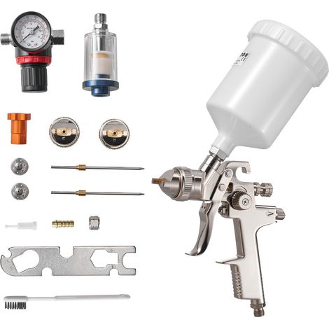Pistolet Pulvérisateur à Peinture Pneumatique LVLP par Gravité, 600 ml, avec 3 Buses 1,3 mm 1,4 mm 1,7 mm, Pistolet Professionnel à Peinture Automobile à Air Comprimé, pour Meubles et Voitures (1/5)