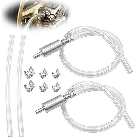 2 Pièces Tuyau de Purge de Frein, Purgeur de Frein Moto Universel Transparent en PVC, Kit D'outils de Purge de Frein et d'embrayage avec Clapet Anti-Retour Unidirectionnel, pour Moto et Voiture (1/5)