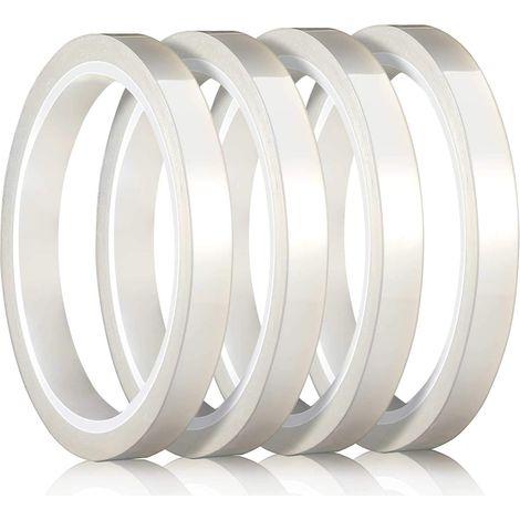 4 Pcs Ruban Résistant à la Chaleur pour Sublimation, 10 mm,Adhésif Transparent Thermorétractable, Pour Presse à Chaleur (1/5)
