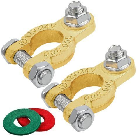 1 Paire Cosse Batterie Bornes 12V 24V de Batterie Connecteurs pour batterie de voiture - Bornes de raccordement universelles pour voiture, bateau, camping-car, caravane (1/5)