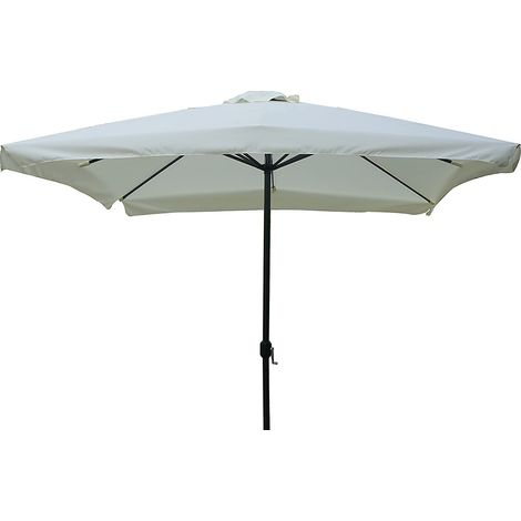 Ombrellone da giardino in acciaio con palo centrale 3 x 3 metri con copertura color ecrù arredamento esterni arredamento giardino