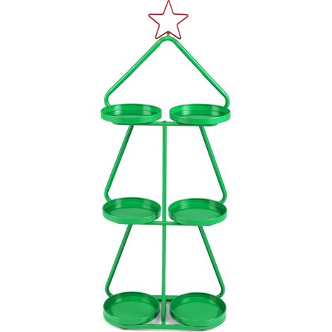Supporto per piante in metallo a 3 livelli - Design albero di Natale