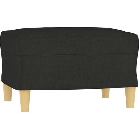 Repose-pieds tabouret bout de lit 60 x 50 x 41 cm tissu noir DEC030491 (1/5)