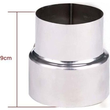 Réducteur de tuyau de fumée en acier inoxydable, adaptateur de cheminée, tuyau de poêle, réduction en acier inoxydable, tuyau de fumée, tuyau de poêle (90-80mm)