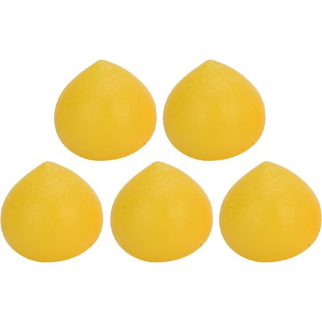 5pcs Poignée de massage antistress en forme de pêche, 15 degrés, rééducation de la main, soulagement du stress, balle de préhension jaune pour bureau (1/5)