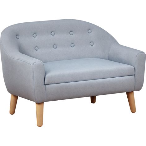 Kids Sofa, 2 Seater Armchair, 76 x 51 x 53.5 cm, Grey (1/5)