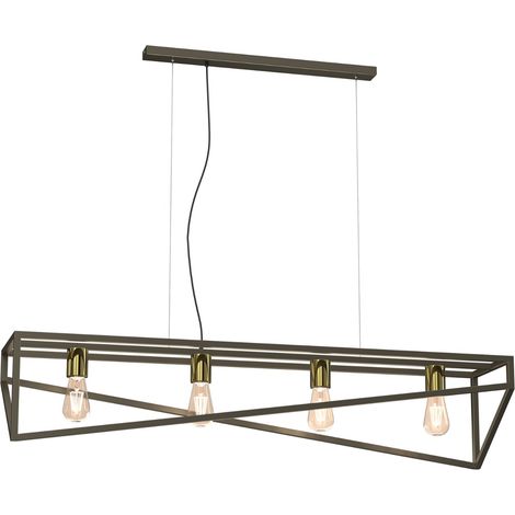 Suspension industrielle Gote or titane 4xE27 Luminex