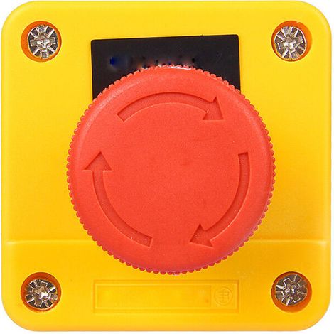 10a Caja de control Botón pulsador Bloqueo de parada de emergencia Botón Interruptor de parada de emergencia Carcasa de metal plástico Etiqueta de hongo rojo Estación de interruptor de botón pulsador 