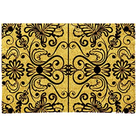 Paillasson en Coco Motifs Volutes Noires (1/2)