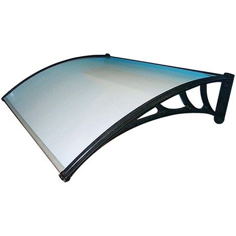 Auvent exte'rieur en polycarbonate transparent cm.100x120 avec supports en plastique