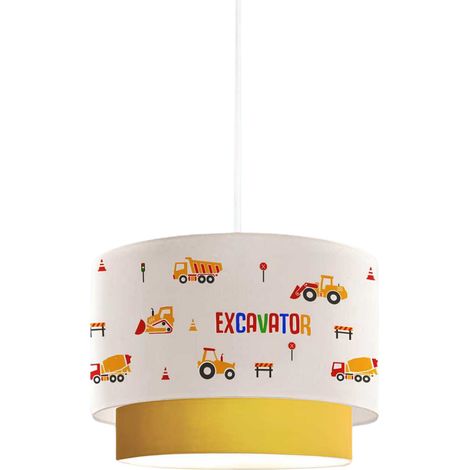 Lámpara de techo colgante infantil motivo de obras de construcción blanco dorado 030010742 (1/2)