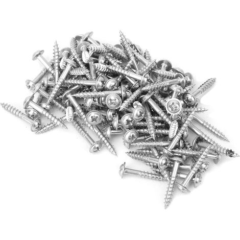 100-teiliges Set verzinkter M4-25 mm Schräg-Selbstbohrschrauben für mechanische und elektronische Werkzeuge (1/5)