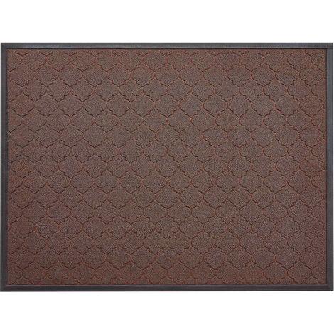 Tapis d'entrée commercial 1194x889 mm résistant, lavable pour intérieur et extérieur, avec support TPE, marron pour couloir (1/5)