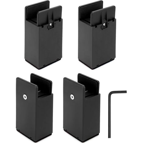 Lot de 4 rehausseurs de Meubles, 10 cm de Haut, pour Pieds de Meubles carrés ou Droits jusqu'à 38 mm de Large (1/5)