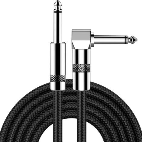 Cable Audio - 3 M - Connecteur 6 35 Mm - Pour Guitare Electrique Basses Claviers Mandoline - Noir