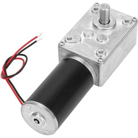 Moteur à réducteur électrique à vitesse réduite, moteur à engrenage à vis sans fin réversible, arbre de 8 mm, 12 V (12 V, 20 tr/min) (1/4)