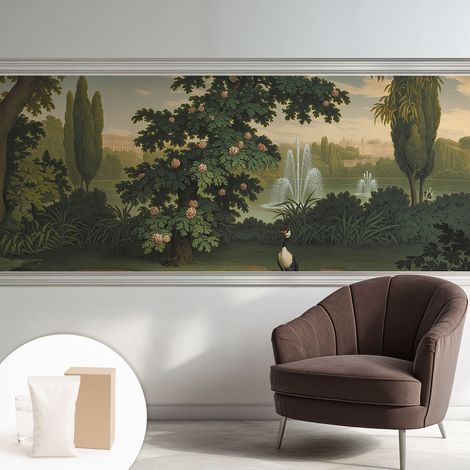 Fototapete - Tapete Vliestapete mit Kleber - Wandtapete Moderne Wandbild Schlafzimmer Wohnzimmer Naturgarten 250x104 cm (1/5)