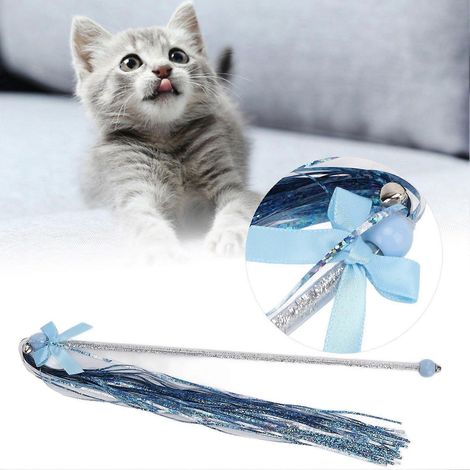 Baguette de dressage amusante pour chat, jouet amusant pour chat, anneau bleu en papier (1/5)