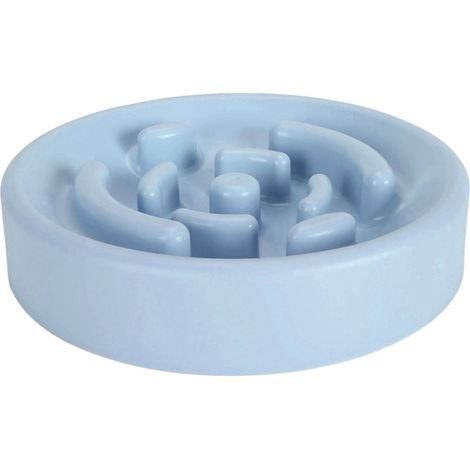 Gamelle Anti-glouton pour Chien, Puzzle Interactif en Plastique Bleu, Ralentit la Prise de Repas, Taille Moyenne/Petite (1/4)