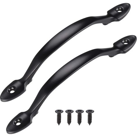 2 Pcs Schiebe Türgriff Industrieller Stil Scheunentor Griff Schwarz Schiebetür Handgriff Möbelgriffe mit Schrauben