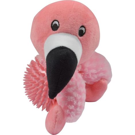 Jouet peluche Flamant Rose sonore avec balle pour chien "Les Exotiques" - Rose - H 16,5 cm - Livraison gratuite (1/3)