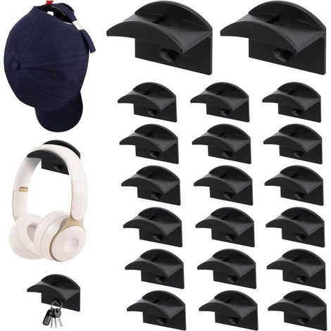 CSPARKV 20 ganchos para sombreros, percheros para gorras de béisbol, ganchos de pared, sin taladros, organizador para bufandas