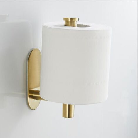 Porta rotolo di carta igienica da parete Living and Home, color oro (1/5)